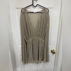 Caroline Constas Sheer Bell Sleeve Iridescent Mini Dress Size S Holiday Party